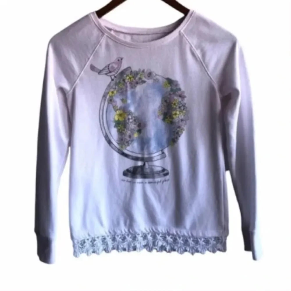 Justice White World Earth Sweater